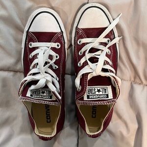 Burgundy womens converse